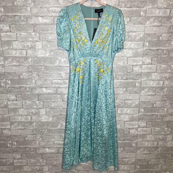 SOLD Saloni Lea Dress in Clearwater Size 4 - Picture 4 of 8